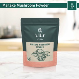 LILY OF THE VALLEY Maitake Mushroom Powder - Grifola Frondosa - Great for Coffee & Smoothies - Vegan & Gluten-Free - Packed in Resealable Pouch (8oz, 226g)