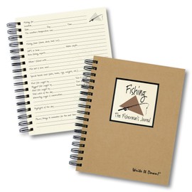 Write it Down series by Journals Unlimited, Guided Journal, Fishing, Fisherman's Journal, Full-size 7.5"x 9", Kraft Hard Cover, Made in USA