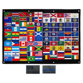 46.85"(W) x 45"(H) inch Tactical Patch Board Display,Emblem Patch Hanging Organizer,Hanging Wall Panel Display Holder for Military, Army, Combat, Uniform, DIY,Badge Hook and Loop Collection.