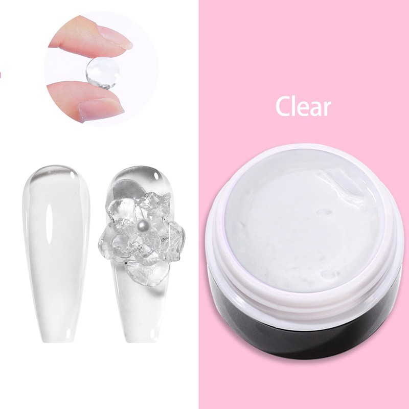 GZMAYUEN 2 Colours Solid Builder Gel for Nails, White Transparent