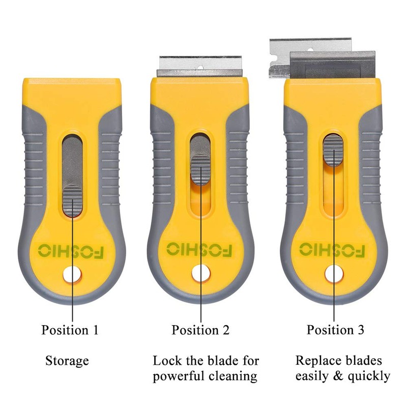 FOSHIO Plastic Retractable Razor Blade Scraper for Glass Adhesive Removing