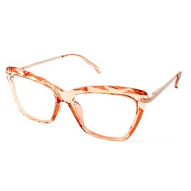 Eclipse Optics Focus Series Reading Glasses for Women - Full Rim, Polycarbonate & Metal, Includes Case, Cleaning Cloth, Screwdriver (Champagna, 1.5, Diopters)