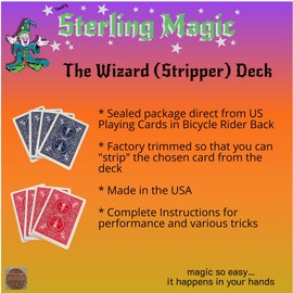 Ted's Sterling Magic - Kit de cubierta profesional para magos principiantes a profesionales, aparecer, teletransportar y transformar tarjetas de truco (cónico de mago azul)
