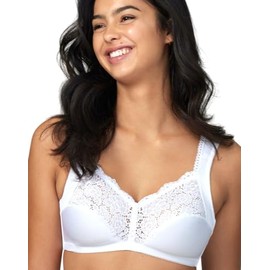 Wonderbra Womens Full Support Cushioned Strap Wireless Bra, White, 34C US