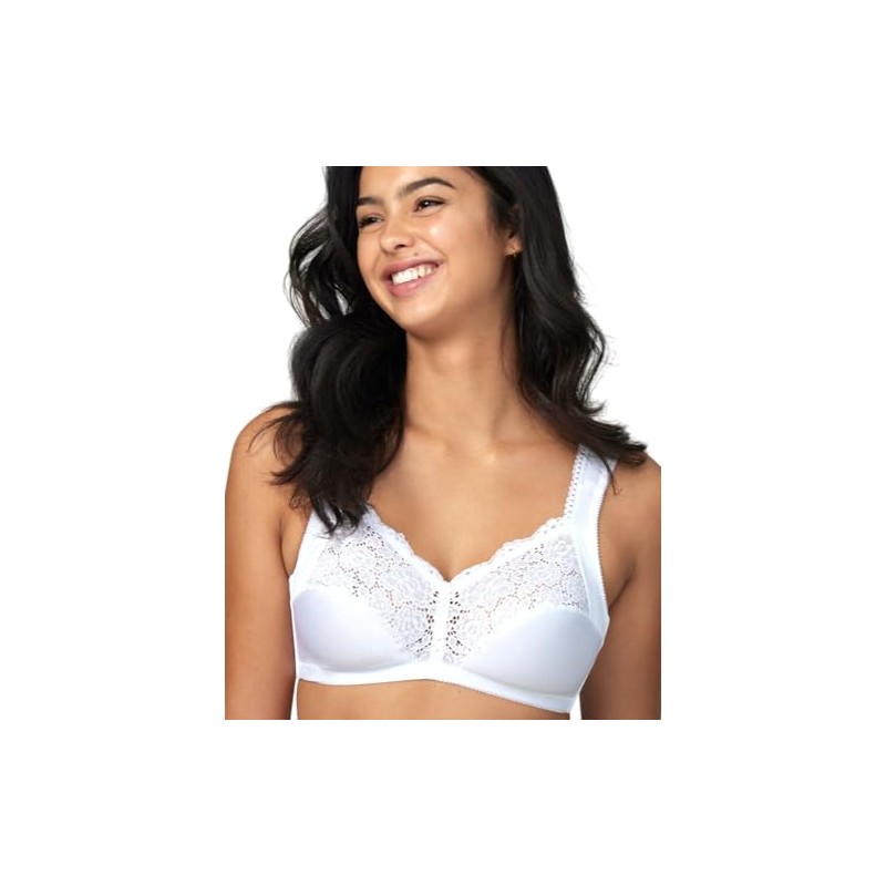 Wonderbra Womens Full Support Cushioned Strap Wireless Bra, White, 34C