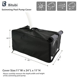 Bitubi Pool Pump Covers with Plush Lining,Heavy Duty Waterproof in/Above Ground Pool Pump Motor Enclosure Cover- Protects from Severe Snow and Intense Sun