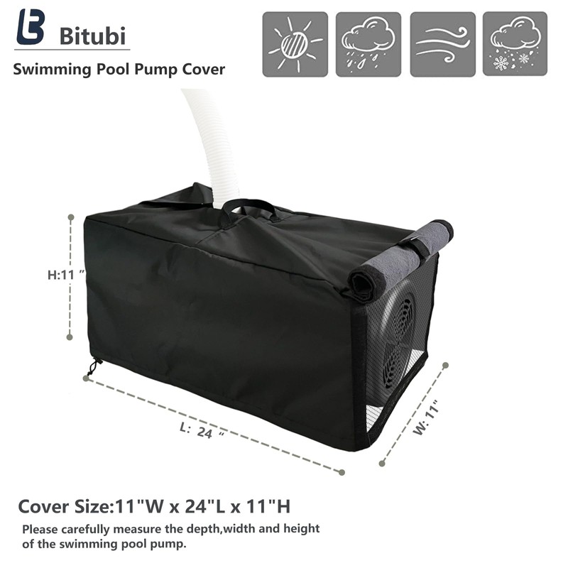 Bitubi Pool Pump Covers with Plush Lining,Heavy Duty Waterproof in/Above
