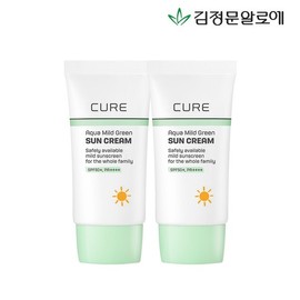 Cure Mild Green Sunscreen Moisturizing Tea 40ml x 2 / 큐어 마일드 그린 선크림무기자차 40ml 2개