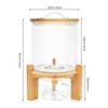 Glass Rice Dispenser with Airtight Lid, Wooden Stand & Measuring