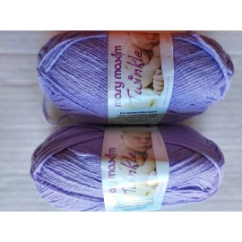 Mary Maxim Twinkle yarn, Soft Plum (lavender), lot of 2 (230 yds each)