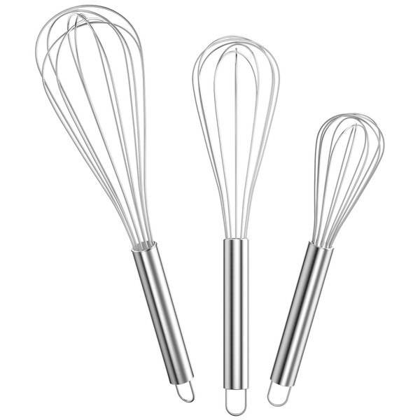 Newaner Whisk Set Stainless Steel, Whisk Set of 3 Includes
