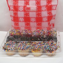 Decony 12 clear plastic mini cupcake boxes - holds 12 cupcakes each -