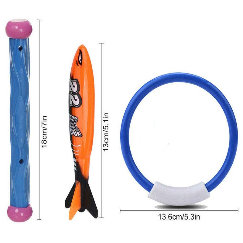 Diving Pool Toys, Underwater Diving Toys Set Includes 5 Pcs