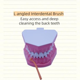 50 cepillos interproximales, cepillos interdentales de encías, cepillos de limpieza dental reutilizables en ángulo L, cepillo desechable de higiene dental dental, hilo dental para frenos, herramienta
