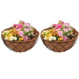 chengchuang 2PCS Round Replacement Coco Liner for Hanging Basket, Coconut Fiber Plant Basket Liner for Garden Planter Flower Pot 12-16 Inch
