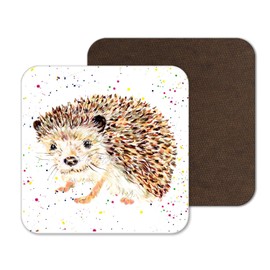 Coaster Hedgehog British Wildlife Hand Painted Animals Coasters Watercolour Art Gift Work Office Dining Tea coffee (1)