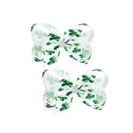 St Patricks Day Green bows Hair Clips Clover Shamrock Hairpin Hairclips Girls Hairstyle Decorations.(SPJ3) (Green Style C)