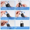 4Pcs Combination Padlock, Heavy Duty Metal Padlock for Gym Locker,
