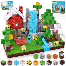 Magnetic Blocks-100PCS Magnetic Building Blocks, Magnetic Tiles Kids Build Mine Magnet World Set Magnets Cubes 2024 Upgraded STEM Game Toys, Christmas Birthday Gifts for Boys & Girls Ages 3+