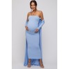 PinkBlush Light Blue Ribbed Sleeveless Dress Cardigan Maternity Set
