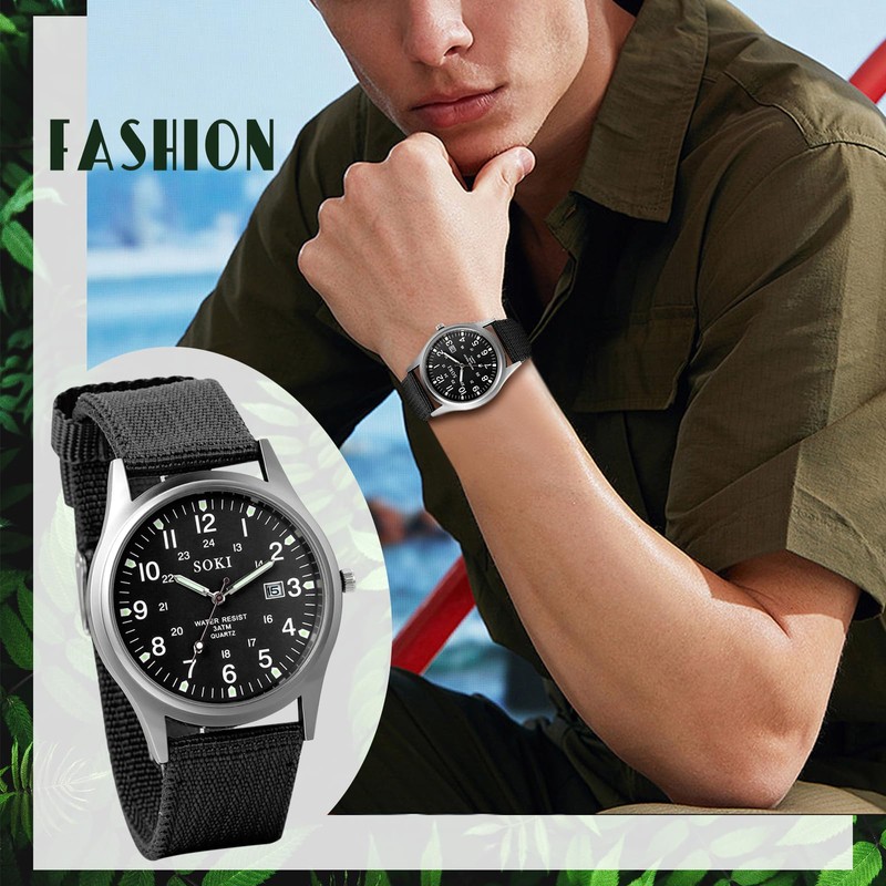 Men's Watch Seiko Watch Waterproof Luminous Arabic Numerals Simulation Military