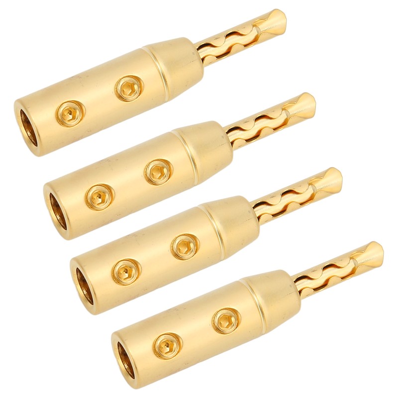 4pcs BFA Banana Plug Brass Gold Plated Open Screw Speaker