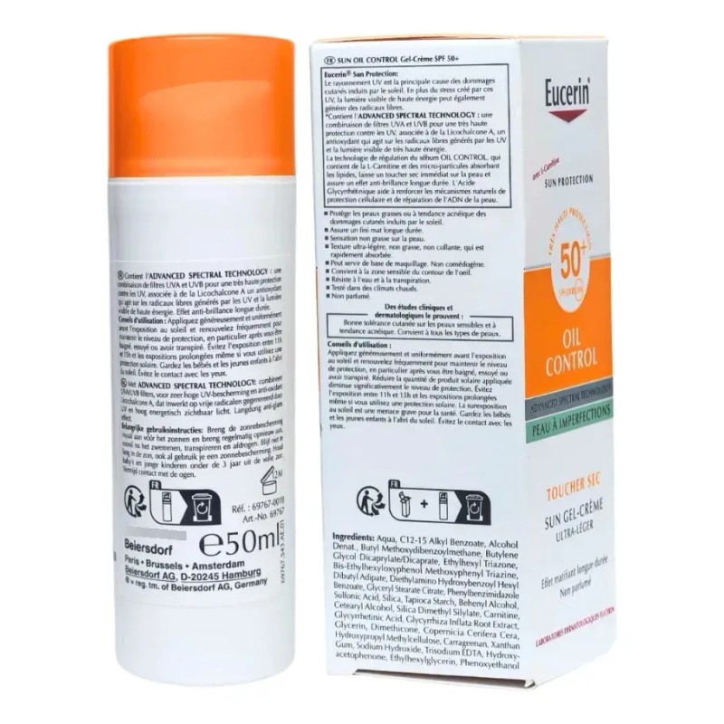 Oil Control Eucerin Spf 50+ 50ml Toque Seco