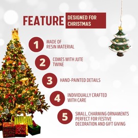 Christmas Tree Decoration – Hanging Festive Ornament for Xmas, Reusable Cute Holiday Decor for Home & Party (1, Christmas Tree)
