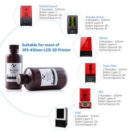 NOVA3D 3D Printer Rapid Resin LCD UV-Curing Resin 405nm Standard Photopolymer Resin for LCD 3D Printing, 500g Black