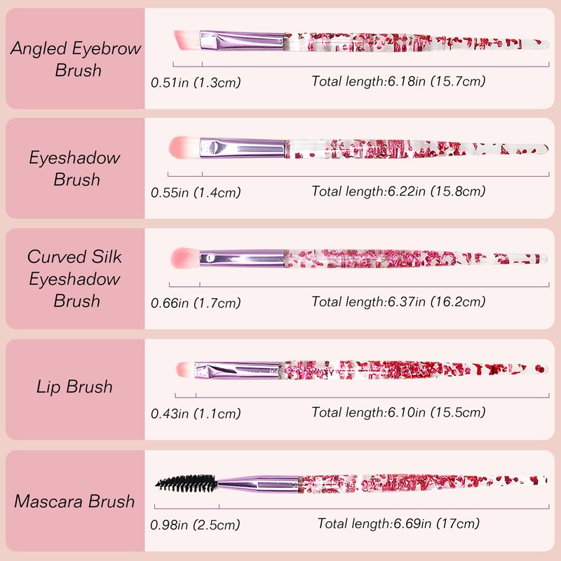 Jaasuee Bling Crystal Makeup Brush Set: 10-Piece Professional Glitter Brushes