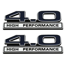 2pcs 4.0 Liter V6 High Performance Engine Emblems Badge 3D Decals Stickers Cars Trucks (Chrome Blue)