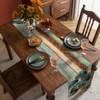 LRartdeco Table Runner Green Table Runner Washable Antique Rustic Wood
