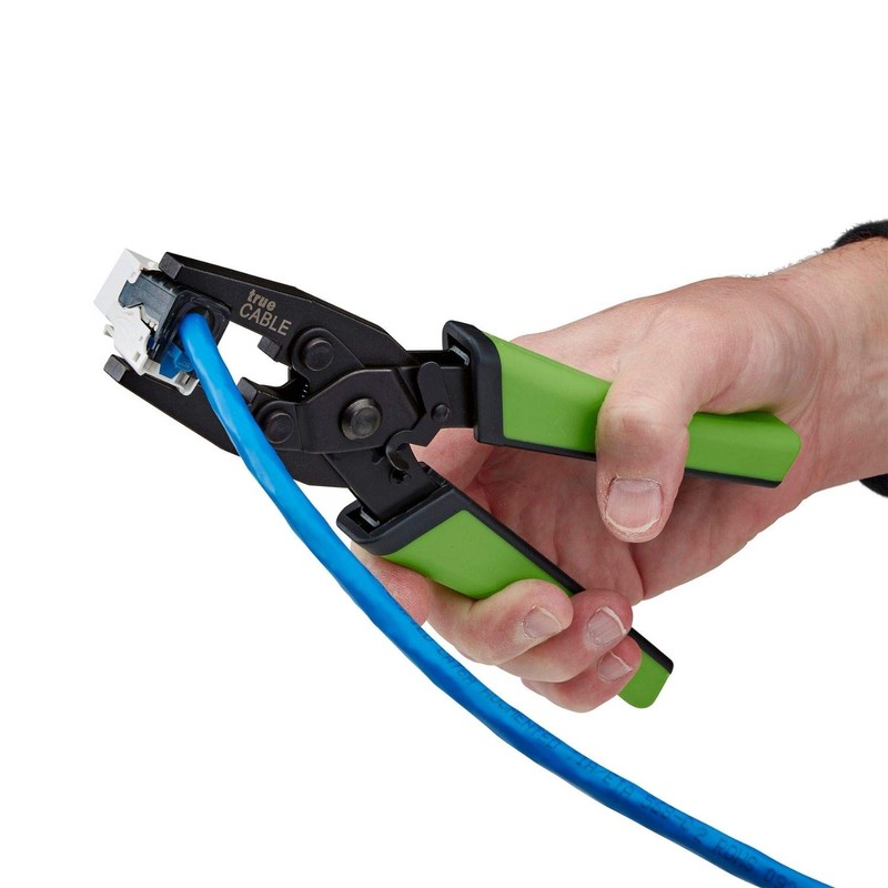 trueCABLE Parallel Crimping Pliers, Toolless Keystone Jack and Field Termination