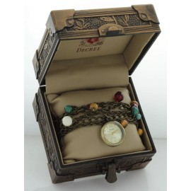 Decree Women's Chain Bracelet Watch With Decorative Box (New BATTERY)