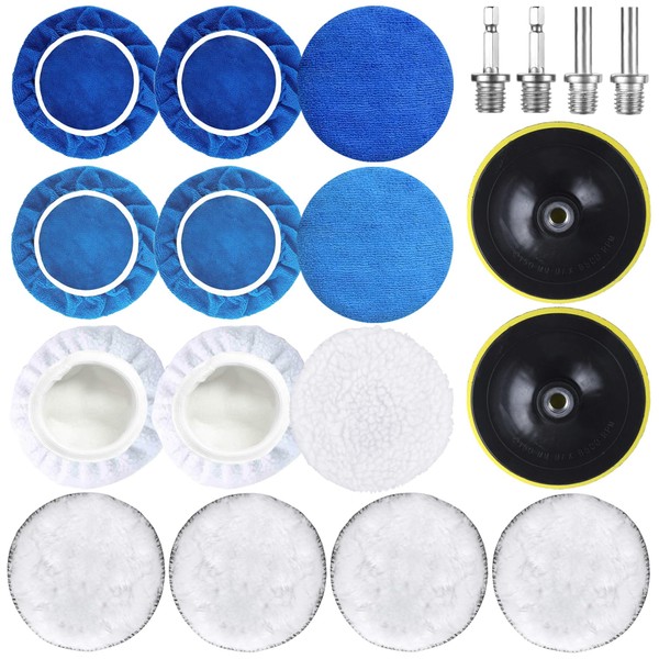 6 Inch (150mm) Car Drill Polishing Pad Kit, 19Pcs Car