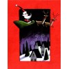 Laurel SANTA CLAUS FLIGHT Laurel Christmas Greeting Card w/ Envelope