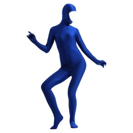 Gaoin - Disfraz de elastano abierto para hombre y mujer, Azul, Large