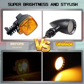 FACAILAHA Bullet Front LED Turn Signal Lights Universal Motorcycle Switchback Amber Blinkers Compatible with Honda VT750 CBR1000RR Harley Yamaha Suzuki Kawasaki Chopper Triumph, Black