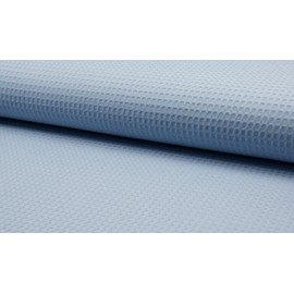 100% Cotton Waffle Honeycomb Pique Fabric Material - Dusty Blue, Sample 10cm x 10cm
