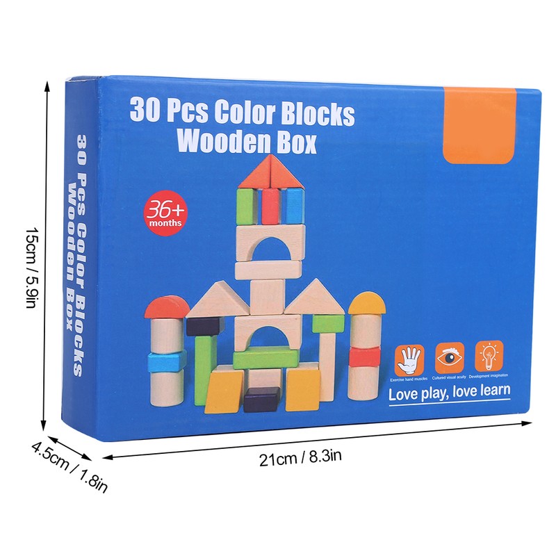 MultiColor Building Blocks Toy Wooden Boxed Children Kid Educational Toy