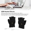 USB Heated Gloves Full Half Fold Back Warm Heated Winter