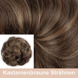 BwelsZJ Haarteil, lockig, gewellt, mit Gummizug, für Damen und Mädchen, natürliches Haar, hitzebeständige Fasern, voluminöses Haar