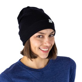 Merino Wool Beanie Hats for Men and Women – Cuff Wool Beanie Cap – Winter Hats for Men and Women Winter Essential (Black, Small-Medium)