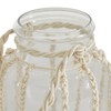 Deco 79 Glass Decorative Candle Lantern with Rope Handle, 8"