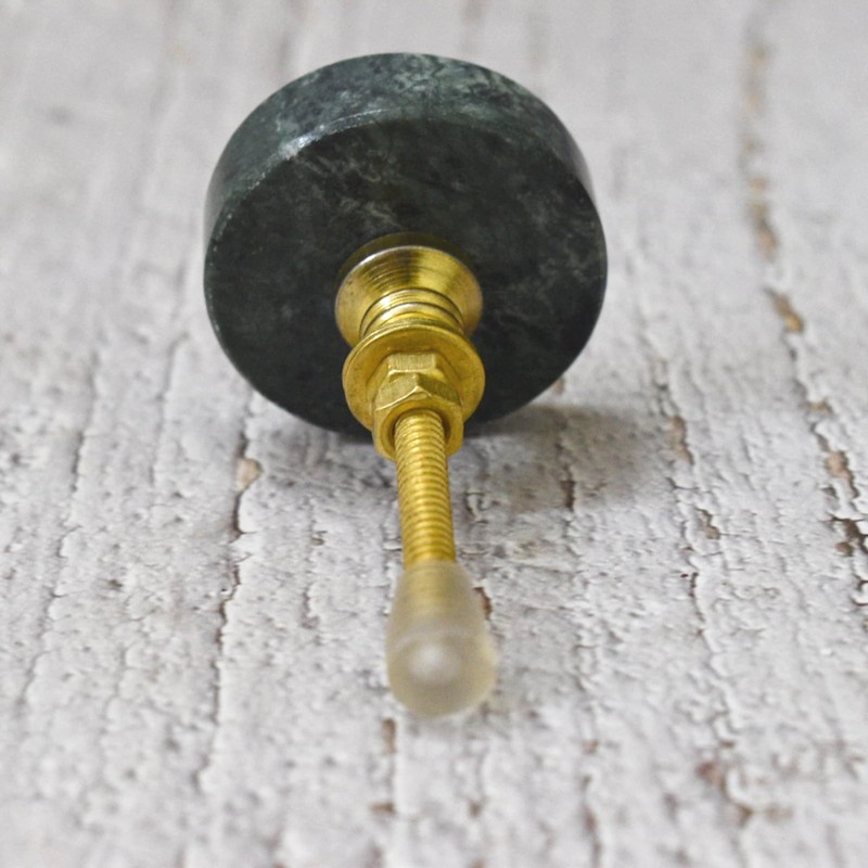 ARTISNO Round Green Marble Brass Knob | Sweater Handle |