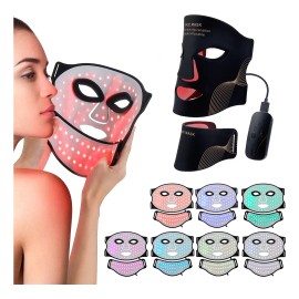 Máscara Belleza Terapia Facial Luz Led De 7 Colores Carga