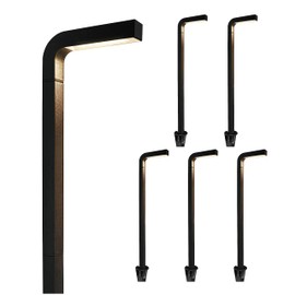 GKOLED Low Voltage Landscape Lights, Outdoor LED Path Lights, 3W 9-15V AC/DC Garden Lights for Yard, Lawn, Pathway, Walkway, Die-cast Aluminum Housing, Black, 6 Pack