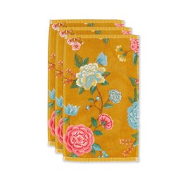 Pip Studio Good Evening Guest Towel Set of 3 Yellow 30 x 50 x 3