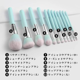 Makeup Brushes Set of 12 Makeup Brushes Makeup Brushes Fiber Hair Super Soft Makeup Brushes Powder Foundation Eye Shadow Brush with PU Leather Cosmetic Pouch