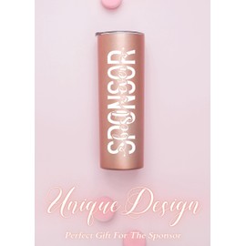 Onebttl Sponsor Gift Skinny Tumbler - 20oz Double Wall Vacuum Insulated Stainless Steel Cup with Lid, Confirmation Sponsor Gift for Women - Best Rosegold